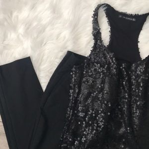 Zara Black sequin top size small